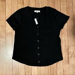 NWT Madewell Black Button T-shirt